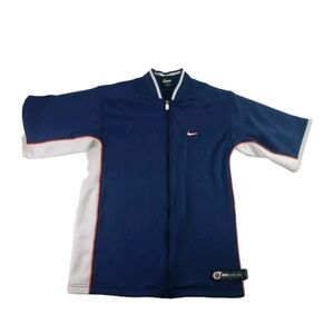 Nike Alpha Project Y2K Blue and White Zip-Up Jacket Basketball Size M